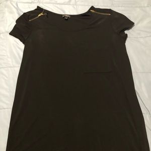 Black Express Tee with Zippers and Picket